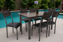 Ver imagem 3 de Conjunto Mesa de Jantar Lisboa 1.40m Tampo de Madeira com 6 Cadeiras Aço Junco de Cozinha
