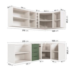 Cozinha Modulada 8 Peças sem Tampo Ipanema CabeCasa MadeiraOriginals - 5