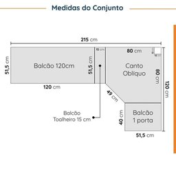 Cozinha Modulada 8 Peças sem Tampo Ipanema CabeCasa MadeiraOriginals - 3
