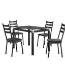 Ver imagem 2 de Conjunto Mesa 107x73cm Malva com 4 Cadeiras New Preto Floral Dourado/Preto