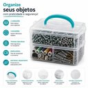 Ver mais imagens de Maleta Multiuso Organizadora Kit Box Plasnorthon 2 Andares 3 Divisoes Compartimentos Empilhaveis