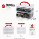 Ver imagem 6 de Maleta Multiuso Organizadora Kit Box Plasnorthon 2 Andares 3 Divisoes Compartimentos Empilhaveis