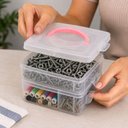 Ver imagem 2 de Maleta Multiuso Organizadora Kit Box Plasnorthon 2 Andares 3 Divisoes Compartimentos Empilhaveis