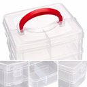 Ver imagem 3 de Maleta Multiuso Organizadora Kit Box Plasnorthon 2 Andares 3 Divisoes Compartimentos Empilhaveis