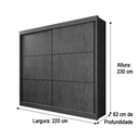 Ver imagem 5 de Guarda Roupa Cancun 2 Portas 100%MDF Ripado - Ddoro Móveis