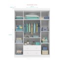 Ver imagem 3 de Conjunto Guarda Roupa e Cômoda Sapateira Infantil Lívia 100% MDF para Quarto de Bebê Branco Phoenix