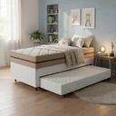 Ver imagem 1 de Cama Box com Colchão de Molas Ensacadas Classic Pocket + Auxiliar de Espuma Unique Solteiro 88cm