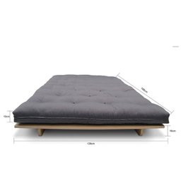 Sofá-cama Futon Slim L 03 Lugares Cor Cinza FUTON BRASIL - 2