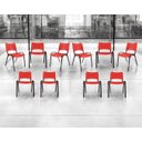 Ver imagem 1 de Kit com 10 Cadeiras Iso para Escola Escritório Comércio Vermelha Base Preta Ecomhome