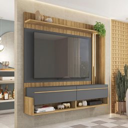 Painel para Tv até 60 Polegadas Vivenda Cinza Caemmun - 2