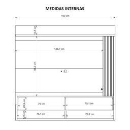 Painel para Tv até 60 Polegadas Vivenda Cinza Caemmun - 7