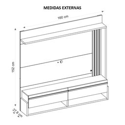 Painel para Tv até 60 Polegadas Vivenda Cinza Caemmun - 6