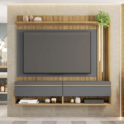 Painel para Tv até 60 Polegadas Vivenda Cinza Caemmun - 5