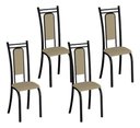 Ver imagem 1 de Kit 4 Cadeiras Paris Corino Creme Tubo Martelado