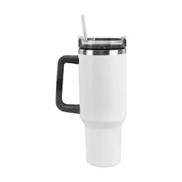 Copo Térmico Inox 1200ml com Alça e Canudo:branco - 5