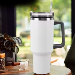 Copo Térmico Inox 1200ml com Alça e Canudo:branco - 4