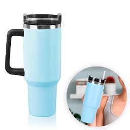 Copo Térmico Inox 1200ml com Alça e Canudo:branco - 10