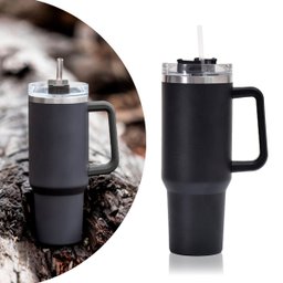 Copo Térmico Inox 1200ml com Alça e Canudo:branco - 2