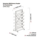 Ver imagem 2 de Estante Aço Biblioteca Dupla sem Base