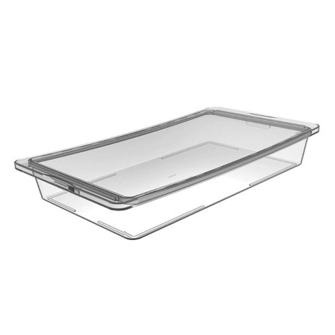 Travessa Hermética Retangular com Tampa 3,4l Transparente Frutas Legumes Verduras Crippa