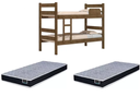 Ver imagem 1 de Kit Beliche de Solteiro com Escada Madeira Reforçada 100% Mdf + 2 Colchão de Espuma D28 Solteiro Bp