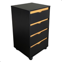 Ver imagem 1 de Gaveteiro Organizador com 4 Gavetas para Escritório com Rodinhas Movlar - Mod.0701 Cor Preto