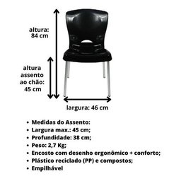 Cadeiras Bistrô Plástico Pés Alumínio:Marrom - 3