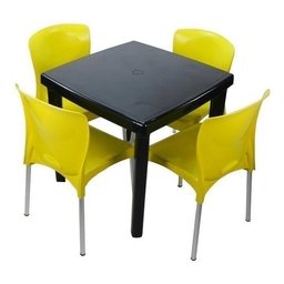 Cadeiras Bistrô Plástico Pés Alumínio:Marrom - 8