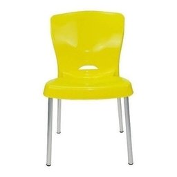 Cadeiras Bistrô Plástico Pés Alumínio:Marrom - 2