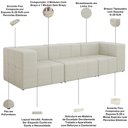 Ver imagem 4 de Sofá 3 Lugares para Sala Living Modular 264cm Lancaster F04 Linho Cru - Lyam Decor