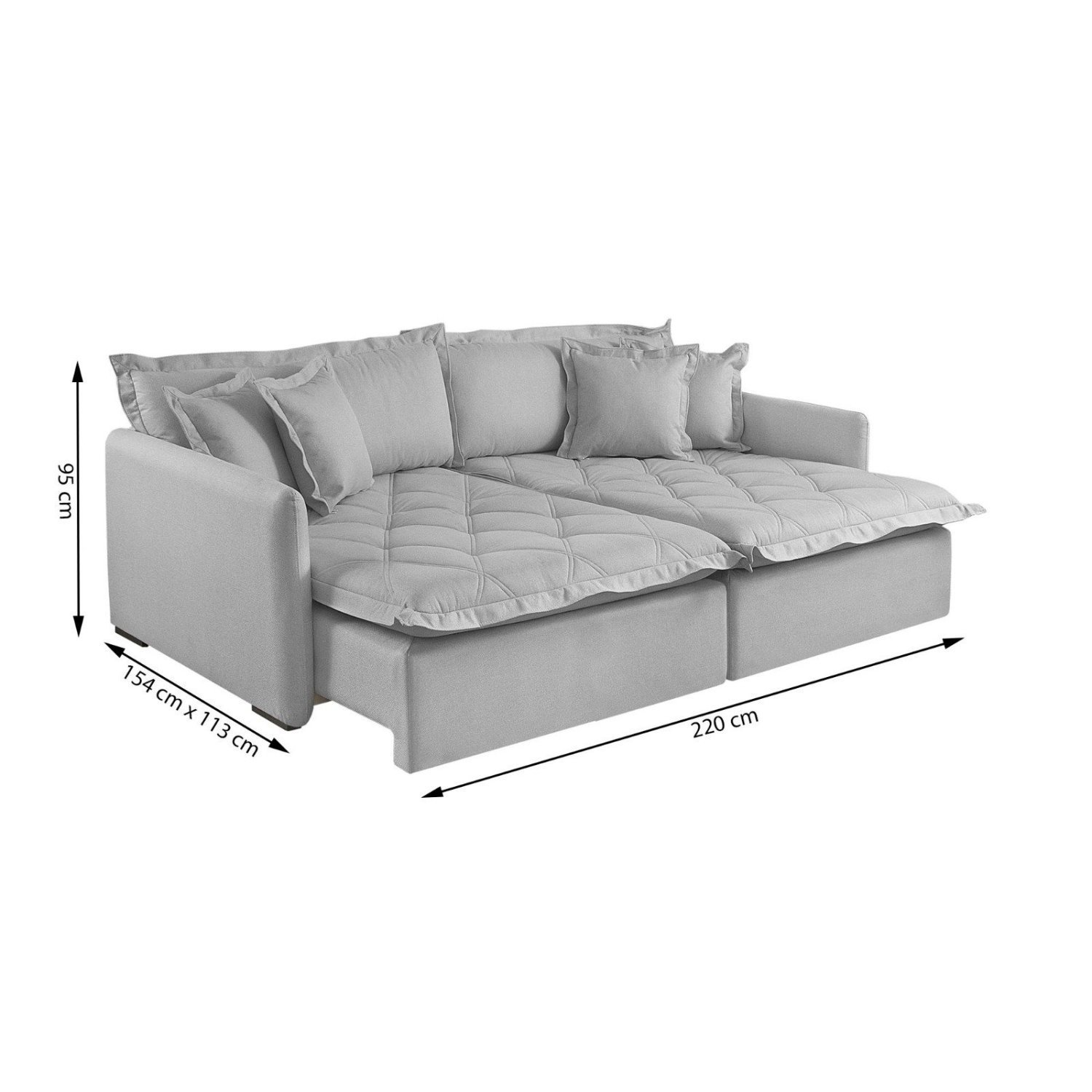 Sofá Retrátil Reclinável para Sala de Estar 220cm Bardot com Usb - 4
