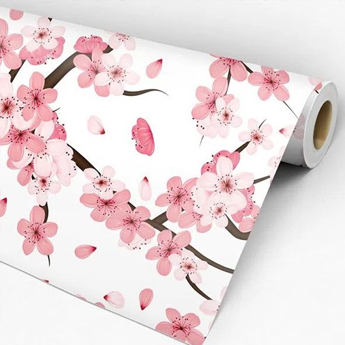 Papel de Parede Adesivo - 48 cm larg x 3 metros alt - Coleção Flores Sakura Flor de Cerejeira - - 3