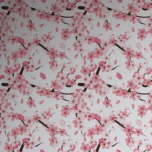 Papel de Parede Adesivo - 48 cm larg x 3 metros alt - Coleção Flores Sakura Flor de Cerejeira - - 4
