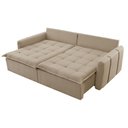 Ver imagem 5 de Sofá Cama Linho em Madeira Eucalipto 280cm Braço 20cm Arizona Meu Sofá Online