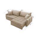 Ver imagem 3 de Sofá Cama Linho em Madeira Eucalipto 280cm Braço 20cm Arizona Meu Sofá Online
