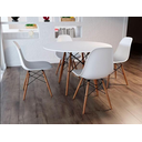 Ver imagem 6 de Conjunto de Mesa Eames Eiffel Redonda 120cm Branco + 4 Cadeiras Brancas