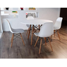 Conjunto de Mesa Eames Eiffel Redonda 120cm Branco + 4 Cadeiras Brancas - 6