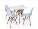 Ver imagem 2 de Conjunto de Mesa Eames Eiffel Redonda 120cm Branco + 4 Cadeiras Brancas