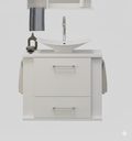 Ver imagem 4 de Kit Gabinete Cuba e Espelheira 60cm para Banheiro Moderno:branco