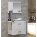 Ver imagem 6 de Kit Gabinete Cuba e Espelheira 60cm para Banheiro Moderno:branco