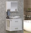 Ver imagem 2 de Kit Gabinete Cuba e Espelheira 60cm para Banheiro Moderno:branco