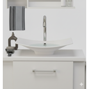 Ver imagem 3 de Kit Gabinete Cuba e Espelheira 60cm para Banheiro Moderno:branco
