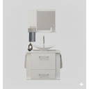 Ver imagem 1 de Kit Gabinete Cuba e Espelheira 60cm para Banheiro Moderno:branco