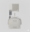 Ver imagem 1 de Kit Gabinete Cuba e Espelheira 60cm para Banheiro Moderno:branco