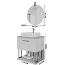 Ver imagem 3 de Gabinete Suspenso Banheiro Mari 60cm com Cuba e Espelheira Lua Espresso Móveis Cinza/Titanium