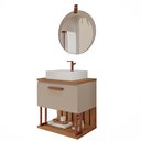 Ver imagem 2 de Gabinete Suspenso Banheiro Mari 60cm com Cuba e Espelheira Lua Espresso Móveis