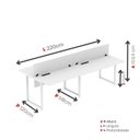 Ver imagem 4 de Plataforma Dupla Escrivaninha Tub Corporativa Light 4 Lugares 220cm Industrial Branco