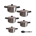 Ver imagem 1 de Jogo Panelas Aluminio Polido 6 Pçs Reforçado Colher de Nylon