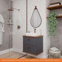 Ver imagem 4 de Gabinete para Banheiro 60cm 100% Mdf 1 Gaveta 1 Porta Basculante Milano Mgm Móveis Titânio/freijo