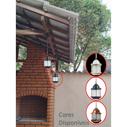 Luminária Plafon Lampião Colonial de Teto Cobre Vintage - 3